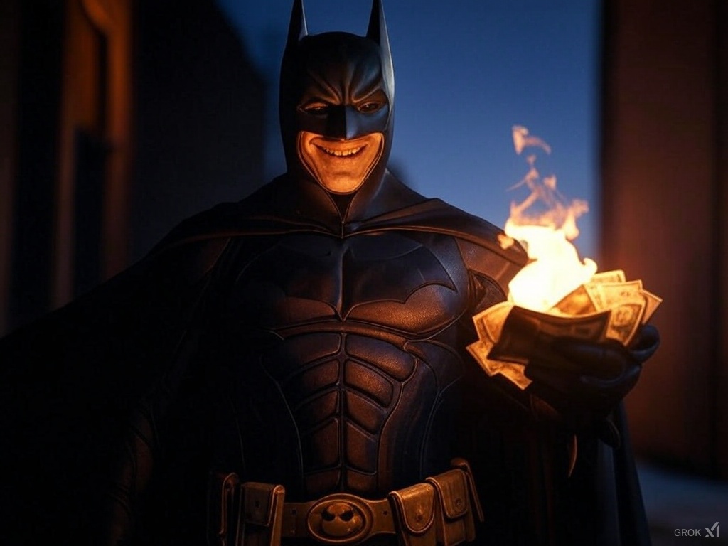Batman burns cash Blank Meme Template