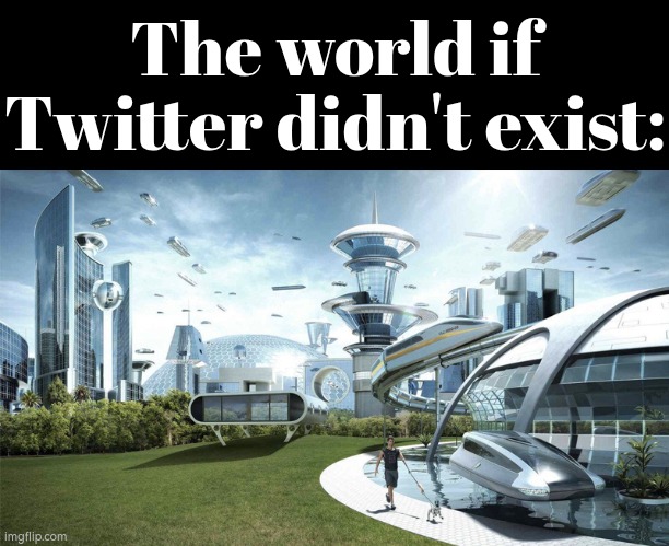 No Twitter = No typical toxic drama moments | The world if Twitter didn't exist: | image tagged in the future world if,twitter | made w/ Imgflip meme maker