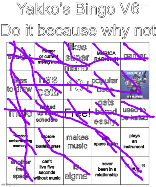Wowsers we twinsies fr | image tagged in yakko s bingo v6 | made w/ Imgflip meme maker