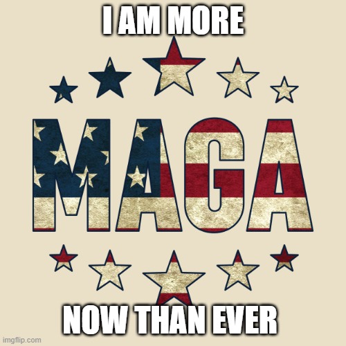 Make America Great Again | I AM MORE; NOW THAN EVER | image tagged in maga | made w/ Imgflip meme maker