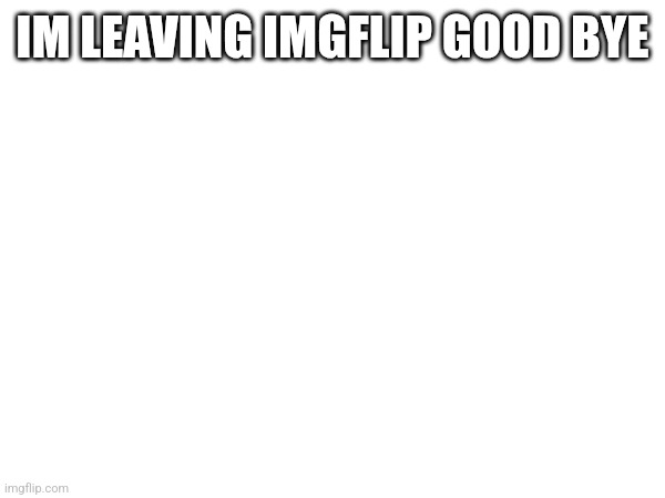 IM LEAVING IMGFLIP GOOD BYE | made w/ Imgflip meme maker