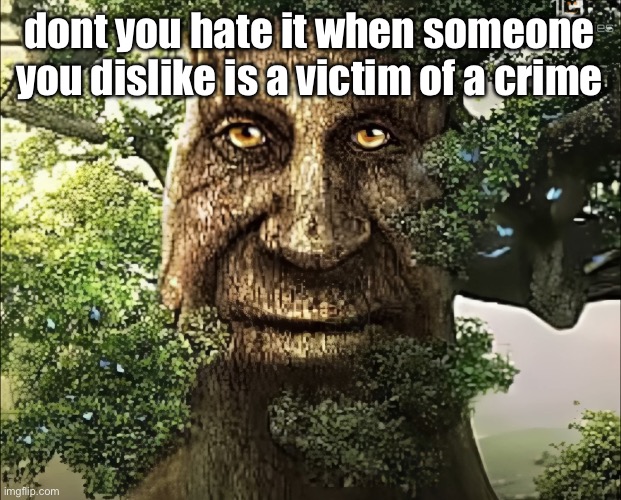 better go cry about it on worse reddit now | dont you hate it when someone you dislike is a victim of a crime | image tagged in tree | made w/ Imgflip meme maker