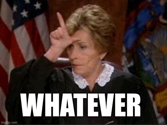 WHATEVER | image tagged in judge judy loser | made w/ Imgflip meme maker