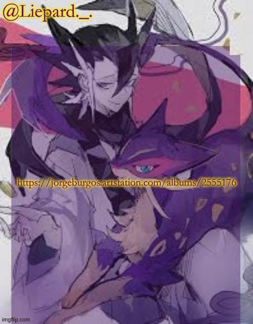 random fanmade pokemon nobody gaf about | https://jorgeburgos.artstation.com/albums/2555176 | image tagged in liepard announcement template | made w/ Imgflip meme maker