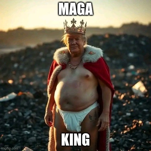 MAGA King | MAGA; KING | image tagged in trump,gop,maga,nazi,fascist,moron | made w/ Imgflip meme maker