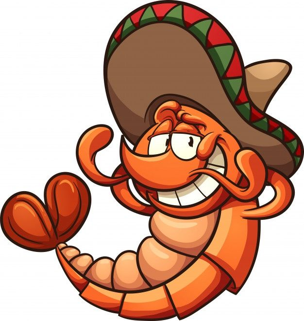 High Quality Shrimp wearing a sombrero Blank Meme Template