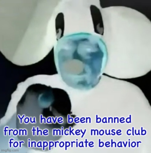 Banned From The Mickey Mouse Club | image tagged in banned from the mickey mouse club | made w/ Imgflip meme maker