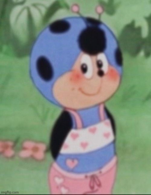 Cococinel 1992: Babicinel (Babimiel) | image tagged in cococinel,cocomiel,babicinel,babimiel,blue ladybug with hearts,80s cute girl cartoons kawaii | made w/ Imgflip meme maker