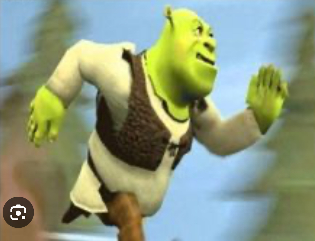 Shrek running Blank Meme Template