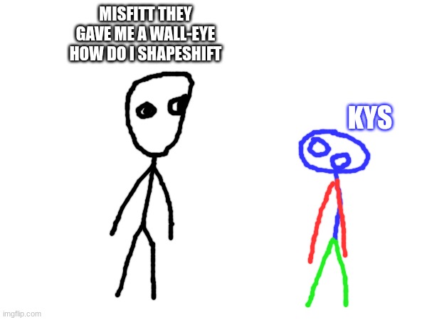 MISFITT THEY GAVE ME A WALL-EYE HOW DO I SHAPESHIFT KYS | made w/ Imgflip meme maker