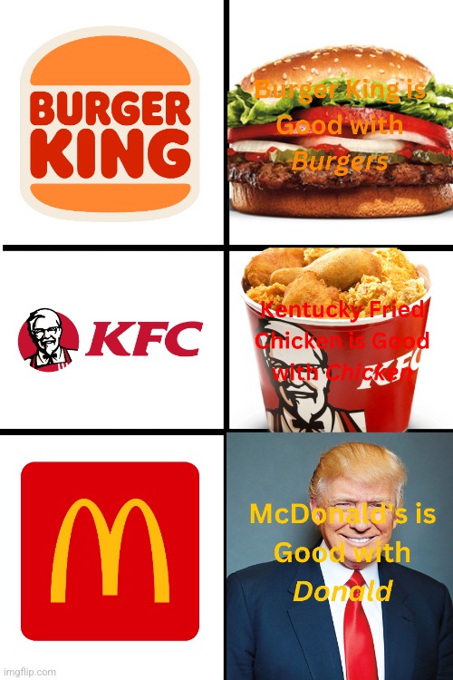 Ronald McDonald better Watch his back | image tagged in funny,burger king,kfc,mcdonalds,donald trump | made w/ Imgflip meme maker