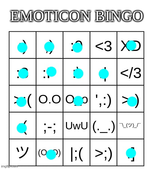 emoticon bingo | image tagged in emoticon bingo,bingo,fresh memes | made w/ Imgflip meme maker