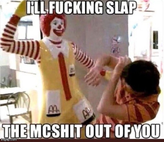 I'll slap the mcshit out of you | image tagged in i'll slap the mcshit out of you | made w/ Imgflip meme maker