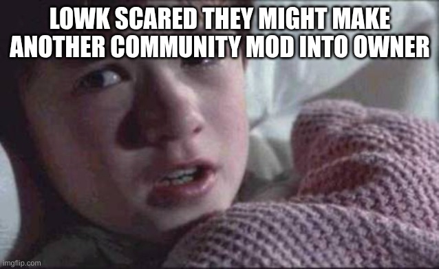 I See Dead People | LOWK SCARED THEY MIGHT MAKE ANOTHER COMMUNITY MOD INTO OWNER | image tagged in memes,i see dead people | made w/ Imgflip meme maker