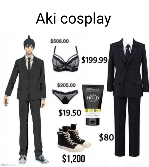 you have to get it accurate !!!! | Aki cosplay | image tagged in aki,chainsaw man,uh oh,excuse me what the heck,funny,anime | made w/ Imgflip meme maker