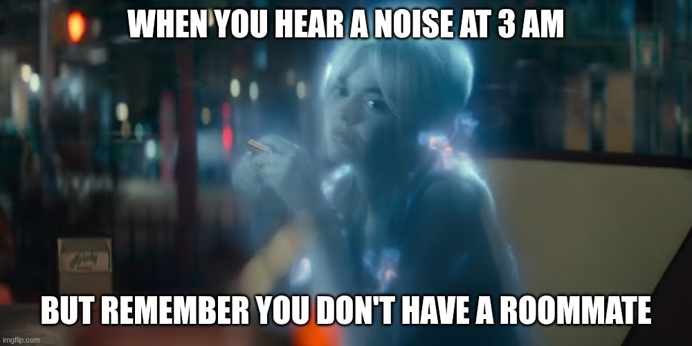 ghost | WHEN YOU HEAR A NOISE AT 3 AM; BUT REMEMBER YOU DON'T HAVE A ROOMMATE | image tagged in ghost | made w/ Imgflip meme maker