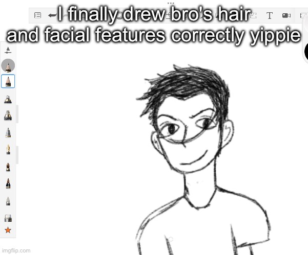 And yes i intentionally made him younger since i want to do my own version of kidlock | I finally drew bro's hair and facial features correctly yippie | made w/ Imgflip meme maker