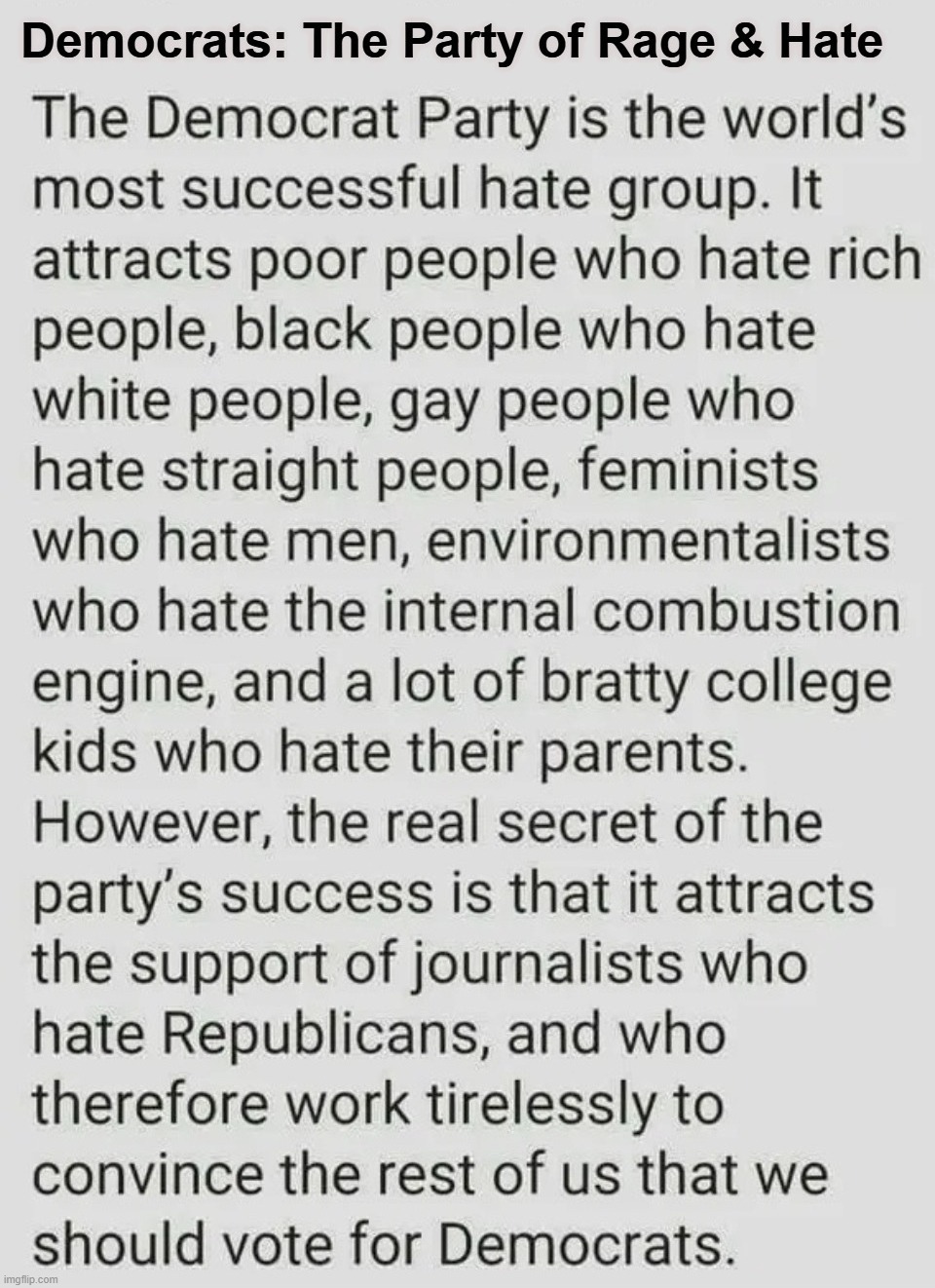 Democrats: The Party of Rage & Hate | image tagged in crying democrats,stupid people be like,democrats,stupid liberals,rage,hate | made w/ Imgflip meme maker