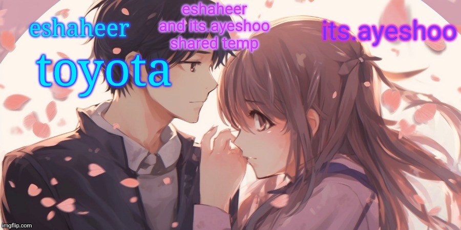 eshaheer and its.ayeshoo shared template | toyota | image tagged in eshaheer and its ayeshoo shared template | made w/ Imgflip meme maker