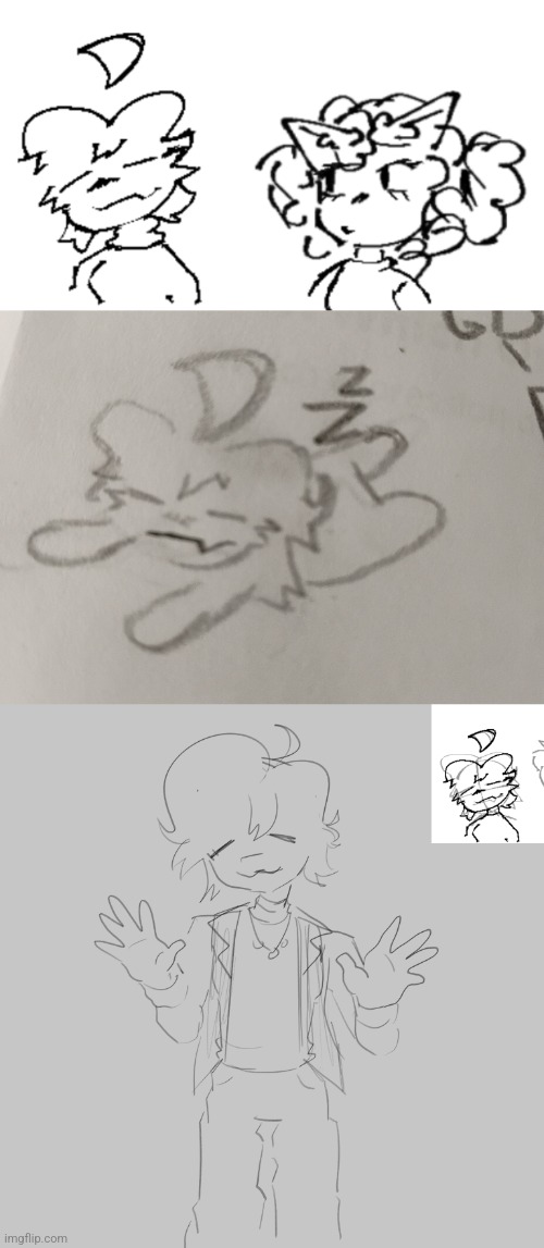 Oc I made yesterday (bottom drawing is cherubs not mine | made w/ Imgflip meme maker
