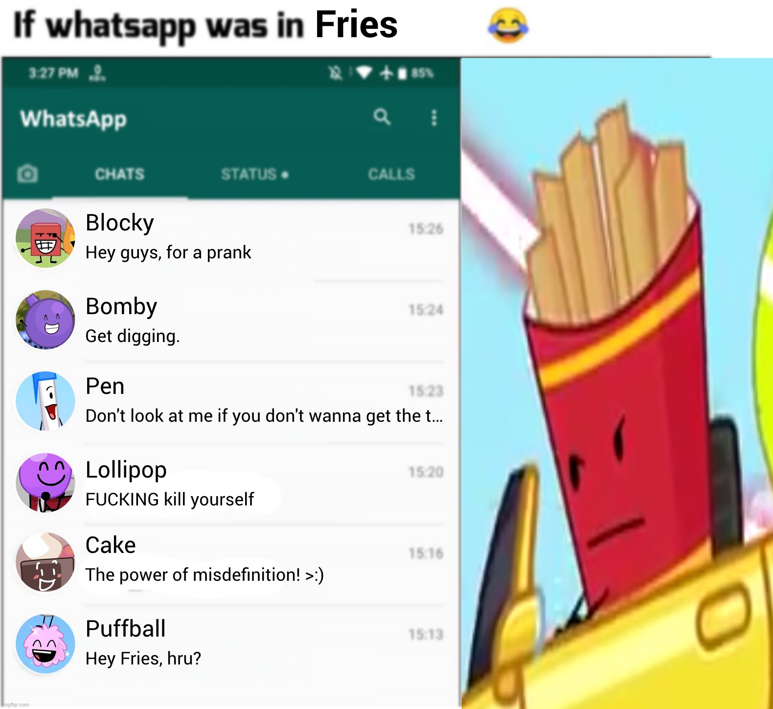 If whatsapp was in Fries | image tagged in if whatsapp was in fries | made w/ Imgflip meme maker