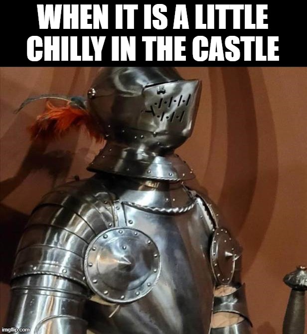 WHEN IT IS A LITTLE CHILLY IN THE CASTLE | image tagged in cold | made w/ Imgflip meme maker