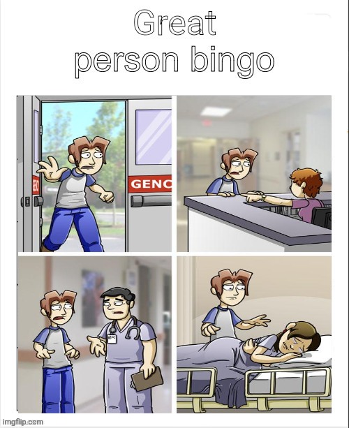 Yeah this is defo a satire bingo. | image tagged in great person bingo | made w/ Imgflip meme maker