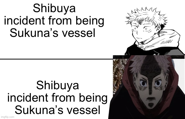 Disappointed Black Guy | Shibuya incident from being Sukuna’s vessel; Shibuya incident from being Sukuna’s vessel | image tagged in disappointed black guy | made w/ Imgflip meme maker