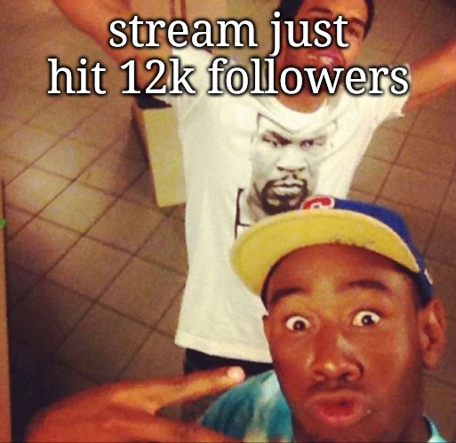 tyler the creator and drake | stream just hit 12k followers | image tagged in tyler the creator and drake | made w/ Imgflip meme maker