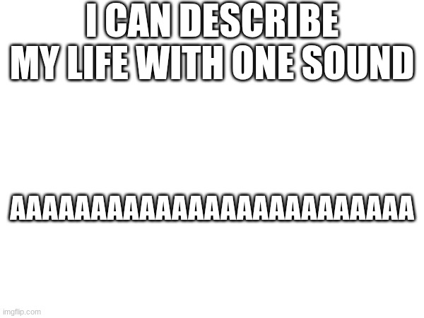 I CAN DESCRIBE MY LIFE WITH ONE SOUND; AAAAAAAAAAAAAAAAAAAAAAAAA | made w/ Imgflip meme maker