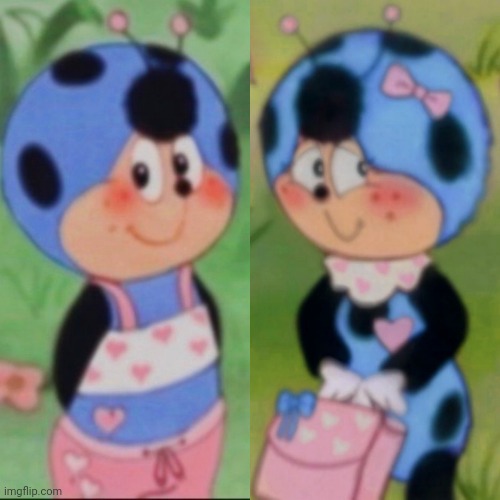 Cococinel 1992 (Cocomiel): Babicinel (Babimiel) pajama & suitcase | image tagged in vintage ladybug kawaii pastel pink cartoon 1980,cococinel,babicinel,babimiel | made w/ Imgflip meme maker