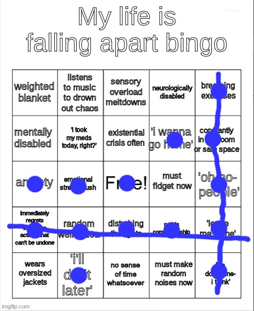 my life is falling apart bingo | image tagged in my life is falling apart bingo | made w/ Imgflip meme maker