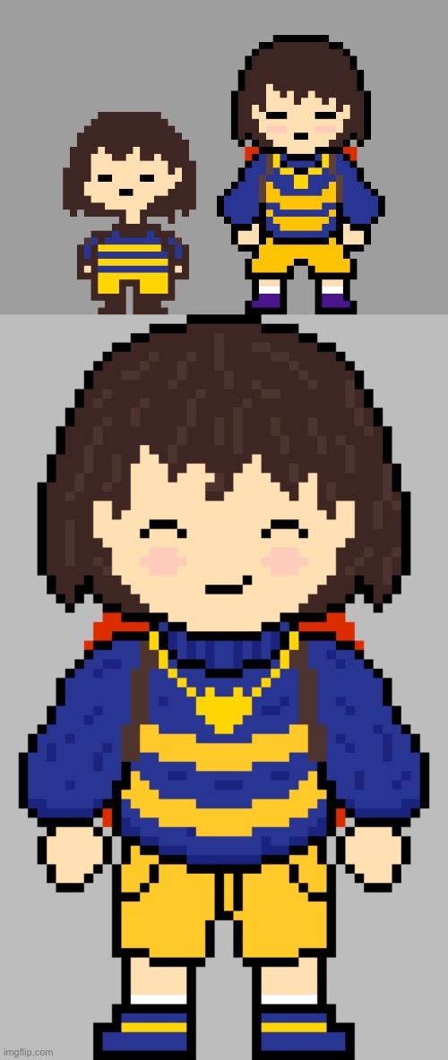 And here’s pixel art of OuterTale!Frisk. Story in comments | image tagged in undertale,outer space,frisk,pixel,art | made w/ Imgflip meme maker