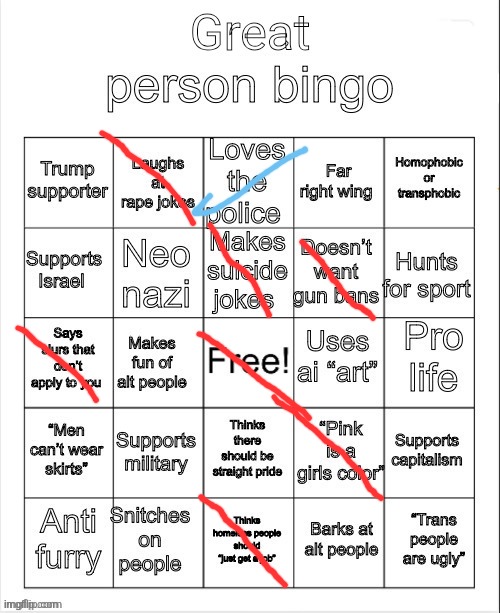 great person bingo | image tagged in great person bingo | made w/ Imgflip meme maker