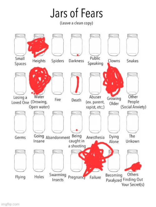 Jar of fears clear version | image tagged in jar of fears clear version | made w/ Imgflip meme maker
