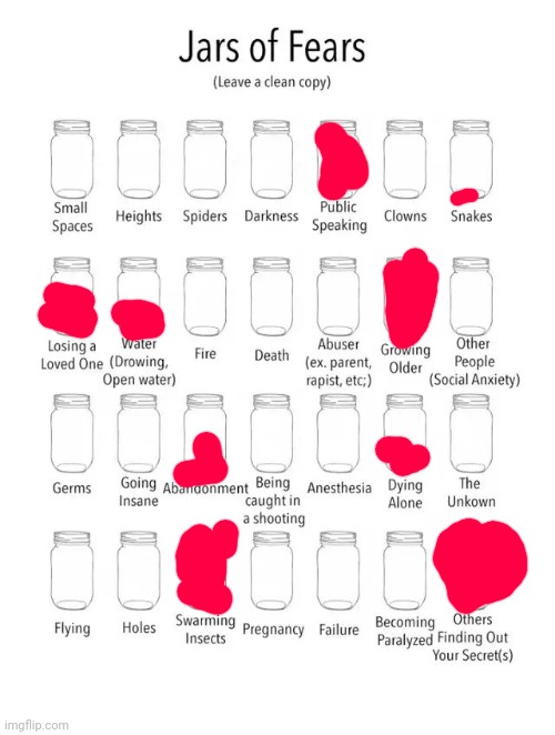 Jar of fears clear version | image tagged in jar of fears clear version | made w/ Imgflip meme maker