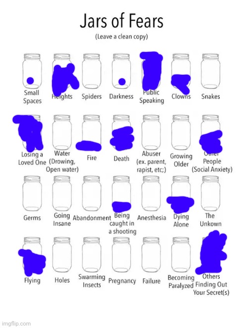 Jar of fears clear version | image tagged in jar of fears clear version | made w/ Imgflip meme maker