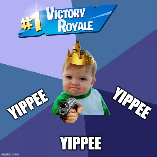 Fortnite Kid | YIPPEE; YIPPEE; YIPPEE | image tagged in memes,success kid | made w/ Imgflip meme maker