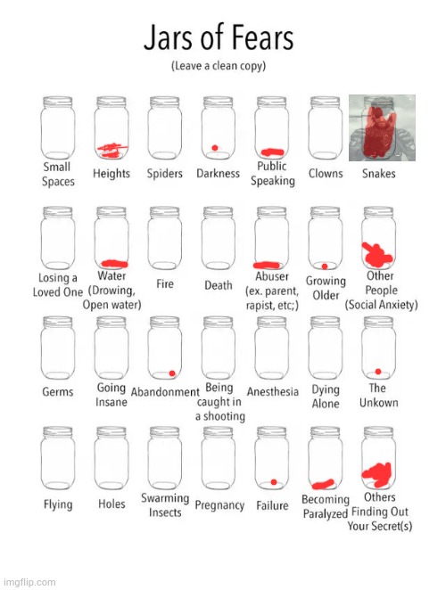 Jar of fears clear version | image tagged in jar of fears clear version | made w/ Imgflip meme maker