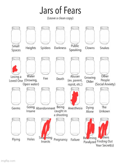 Jar of fears clear version | image tagged in jar of fears clear version | made w/ Imgflip meme maker