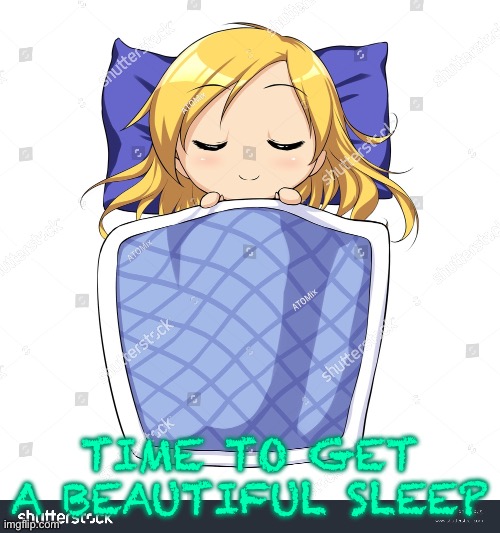 TIME TO GET A BEAUTIFUL SLEEP | image tagged in anime,sleep,cute | made w/ Imgflip meme maker