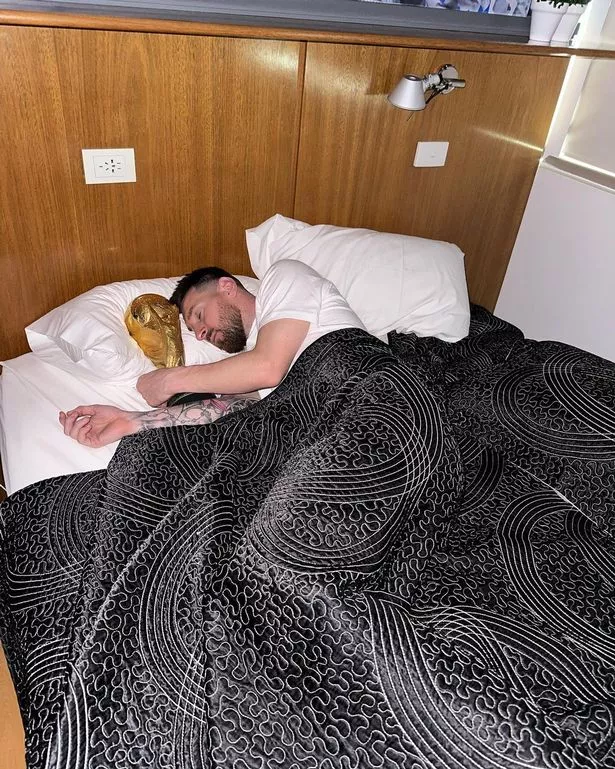 Messi sleeping with World Cup Blank Meme Template