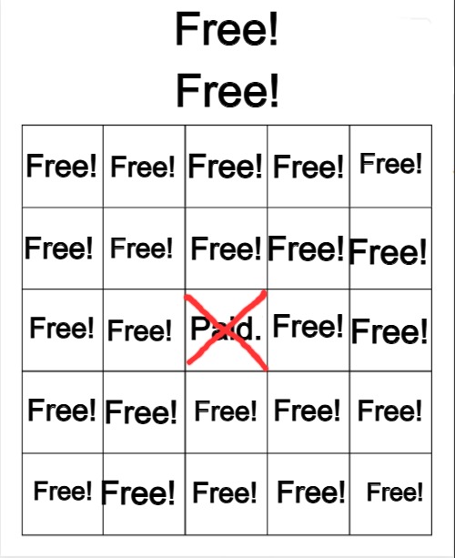 Free! bingo | image tagged in free bingo | made w/ Imgflip meme maker