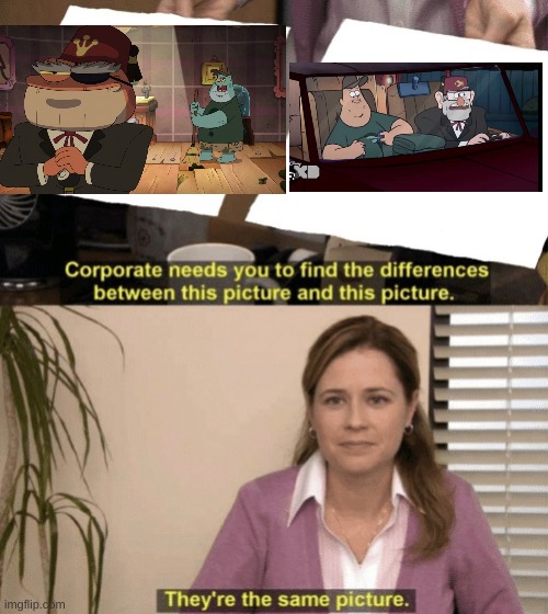 amphibia + gravity falls | image tagged in corporate needs you to find the differences | made w/ Imgflip meme maker