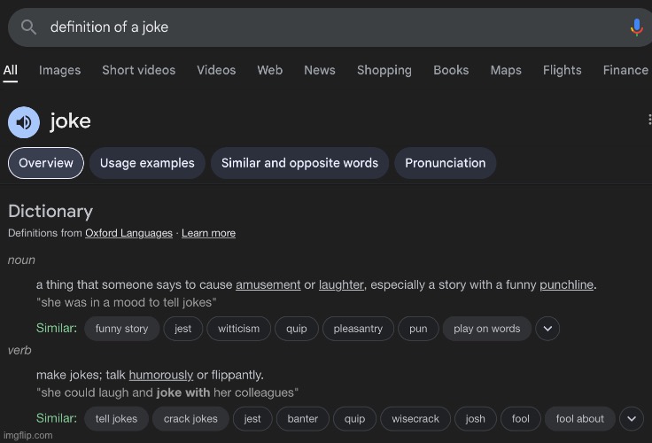 Definition of a joke | image tagged in definition of a joke | made w/ Imgflip meme maker