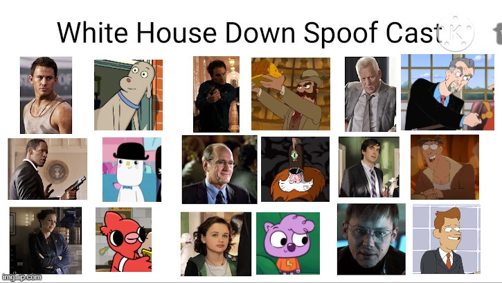 Credit to Mico the Ninjago Fan 2024 for this used | image tagged in meme,white house down,memes,spoof cast,characters,roles | made w/ Imgflip meme maker