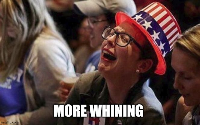 Crying Liberal | MORE WHINING | image tagged in crying liberal | made w/ Imgflip meme maker