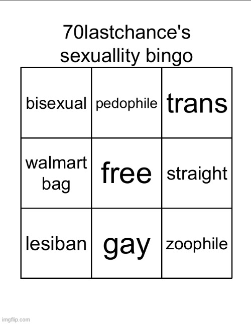 ik its shit and it is | image tagged in 70lastchance's sexuallity bingo very shitty | made w/ Imgflip meme maker