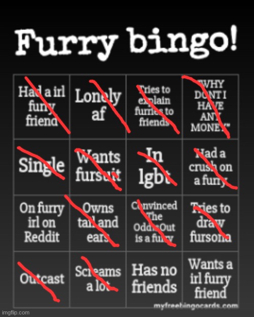 Furry bingo | image tagged in furry bingo | made w/ Imgflip meme maker