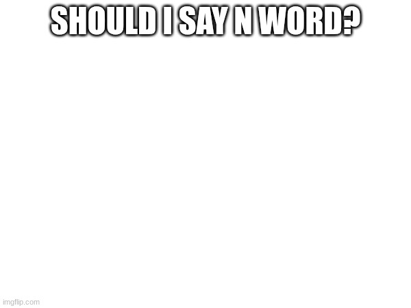 SHOULD I SAY N WORD? | made w/ Imgflip meme maker